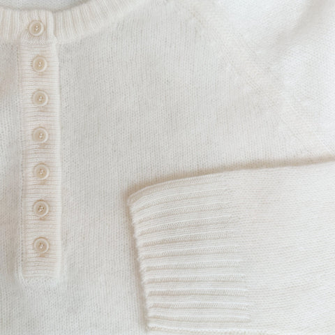 Naadam Henley Sweater - White