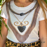 Joey Wolffer Gold Fringe T-Shirt