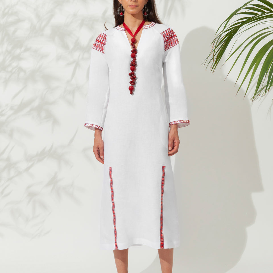 Ancient Kallos Midi Kaftan | Red