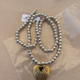 PR silver and gold heart necklace