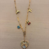 PR Heart, eye, cherry, mushroom, croissant necklace