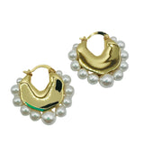 HL Madrid Pearl Hoop Earring