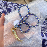 HL Pearl and Blue Necklace with Gold Fish