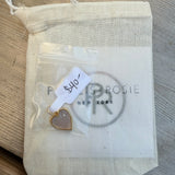 PR Gold Heart Pearl Charm