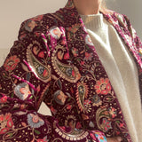 Hiappy Plum Embroidered Blazer