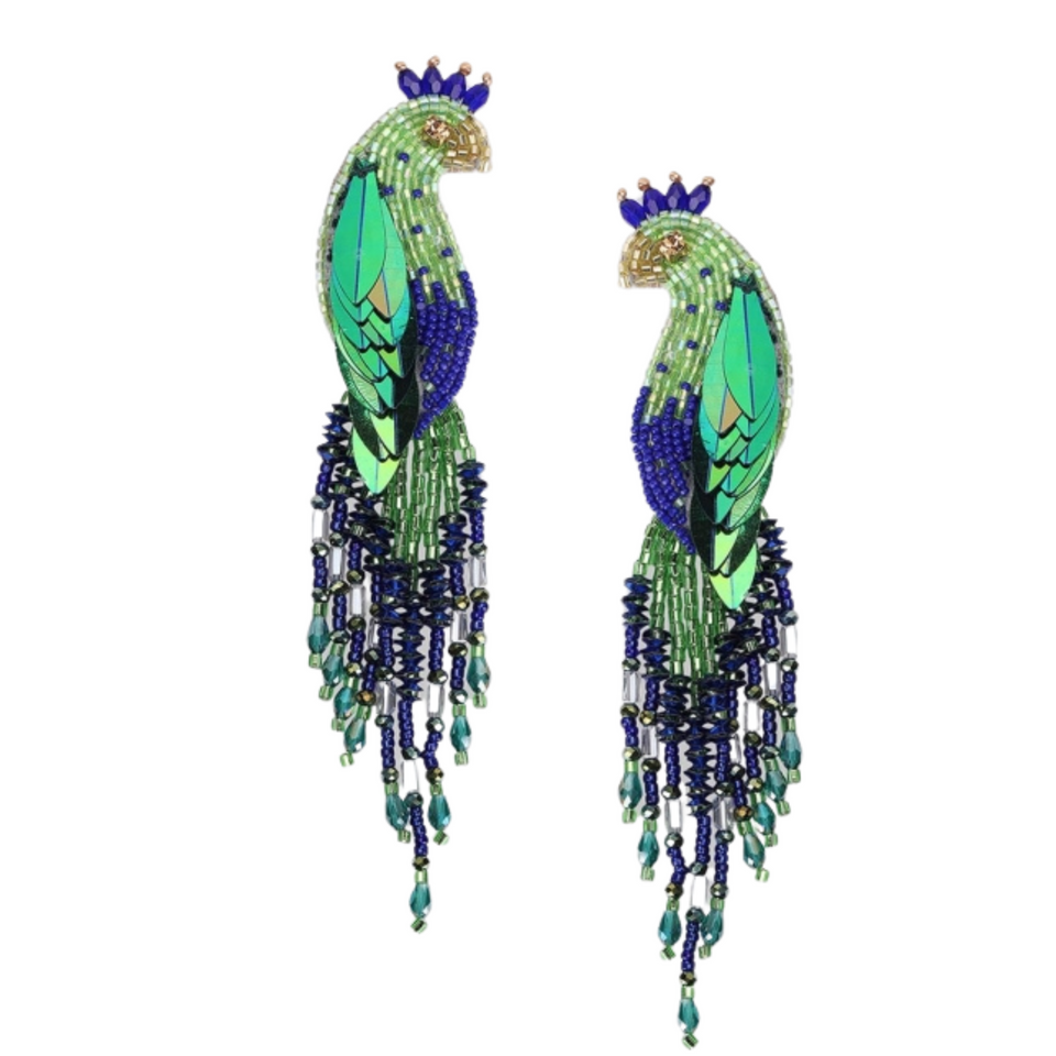 Olivia Dar Peacock Earring - Green
