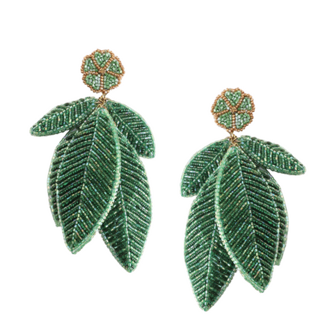 Olivia Dar Leaf Earring - Green