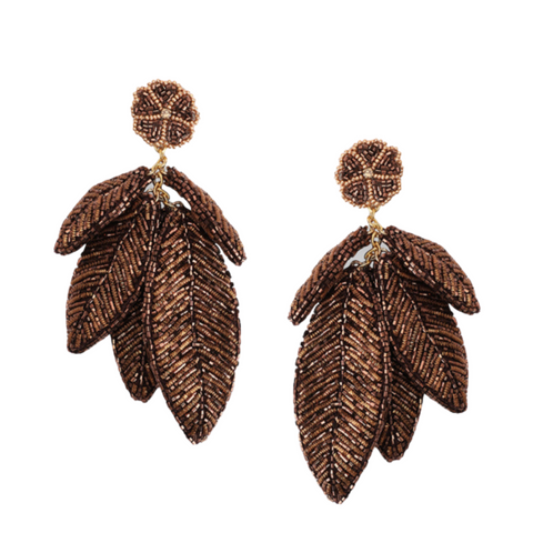 Olivia Dar Leaf Earring - Bronze