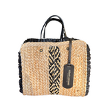 Roberto Pancani Jute Bag - Black | Beige