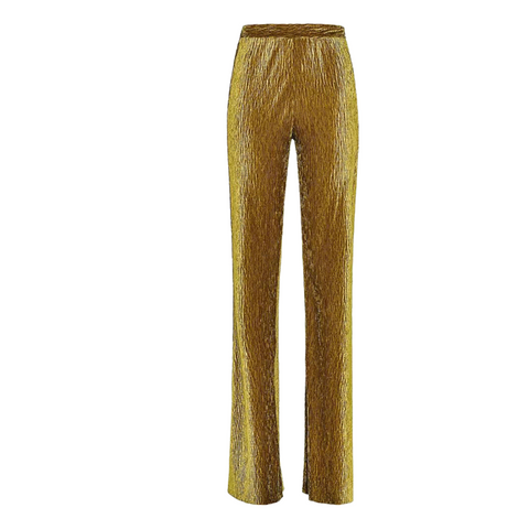 Forte Forte Crushed Flare Pant - Warm Gold