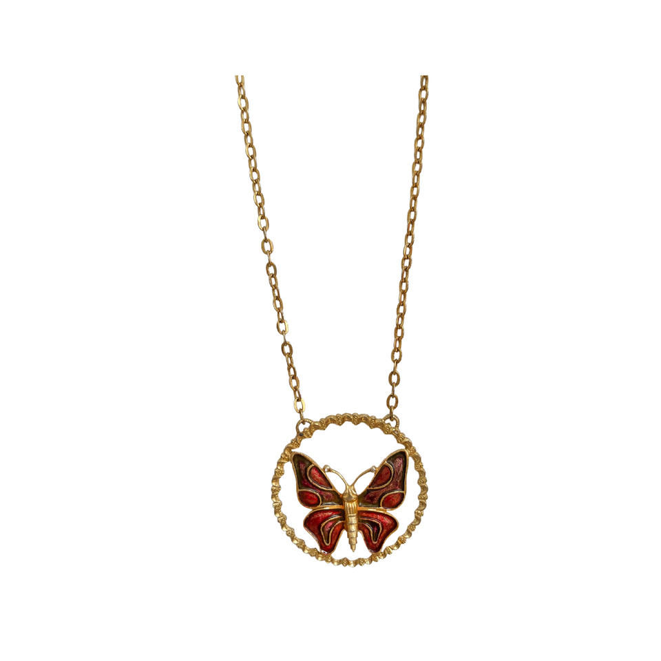 Vintage Qeri B Butterfly Necklace
