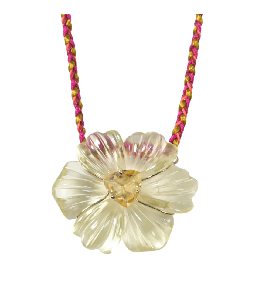 Patricia Arango Lemon Quartz Flower Necklace