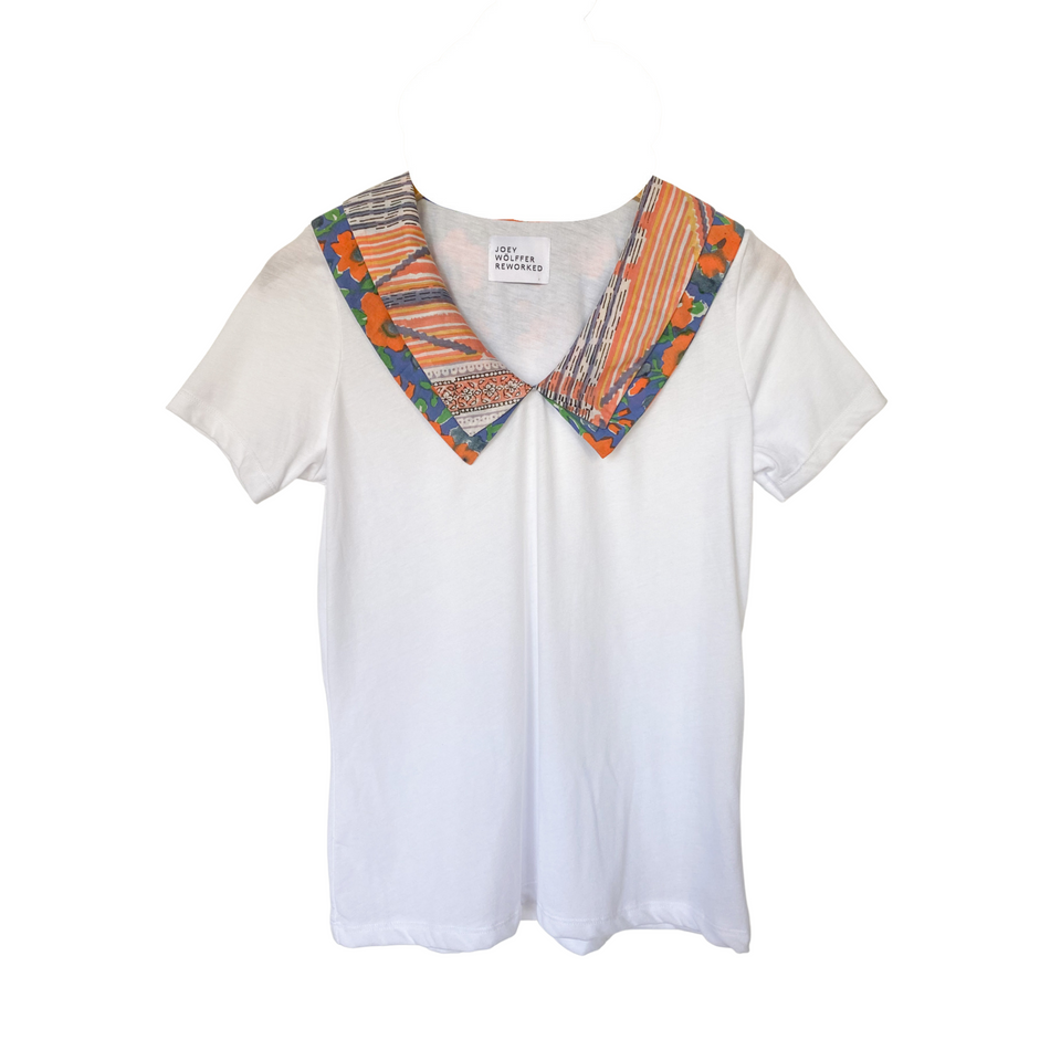 Joey Wölffer Collared T - Shirt - Tangerine Stripe