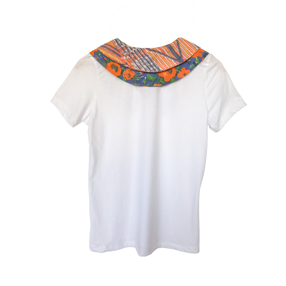 Joey Wölffer Collared T - Shirt - Tangerine Stripe