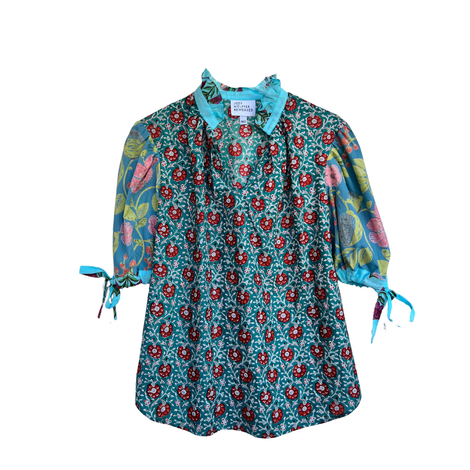 Reworked by Joey Wölffer Claire Top - Teal Wave