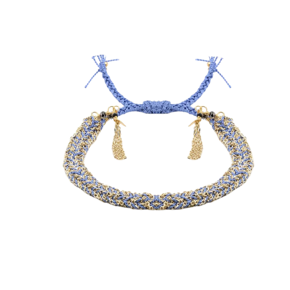 Marie Laure Woven Bracelet - Gold Grey
