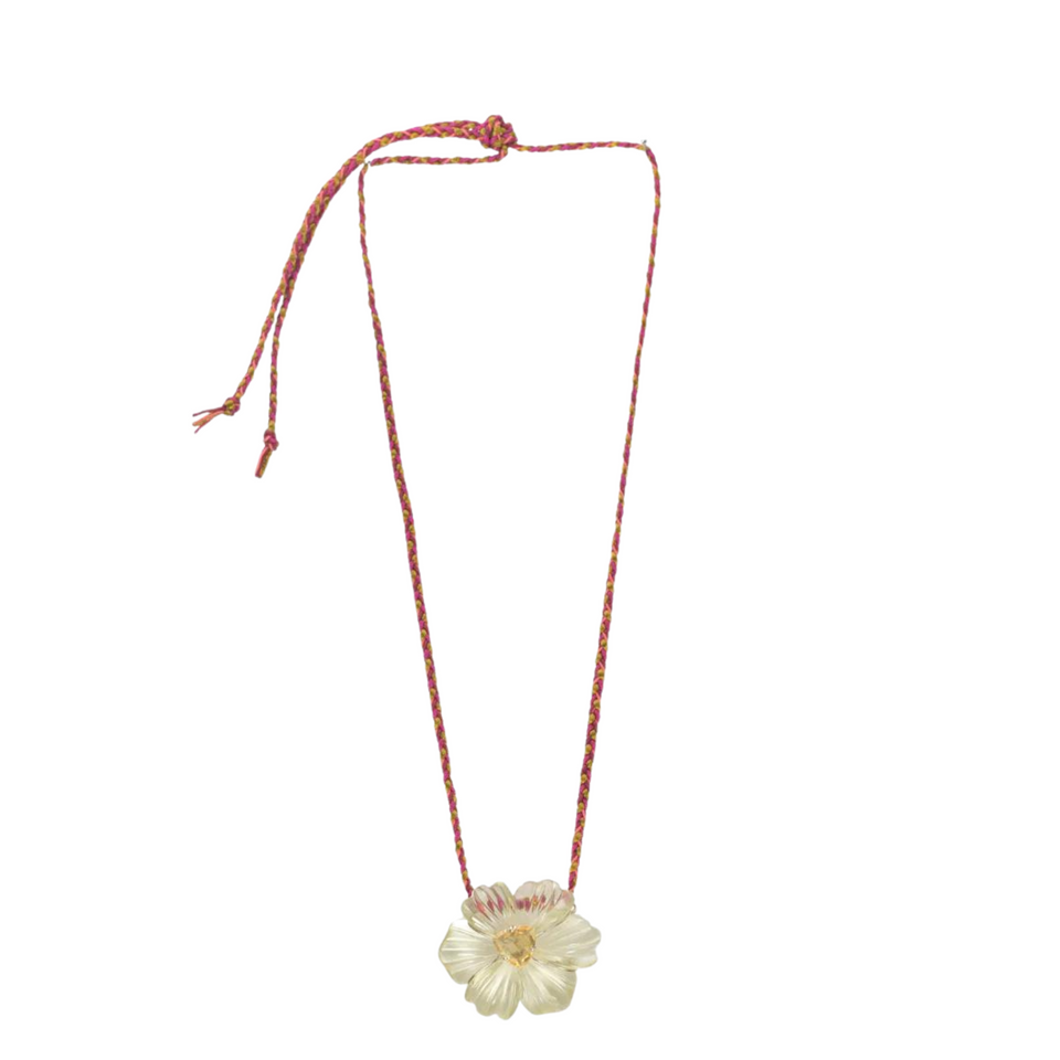 Patricia Arango Lemon Quartz Flower Necklace