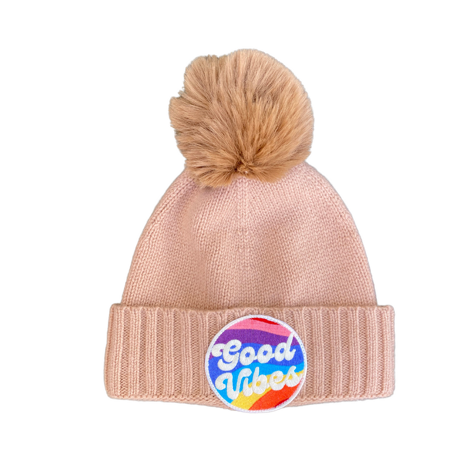 Joey Wölffer X Hat Attack Cashmere Beanie - Nude / Good Vibes