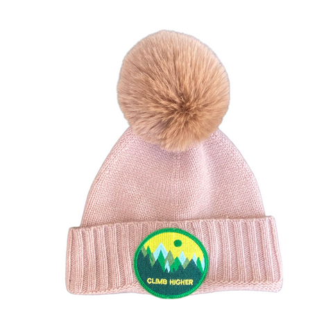 Joey Wolffer X Hat Attack Cashmere Beanie - Nude / Climb Higher